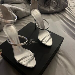 Silver High Heel Sandals